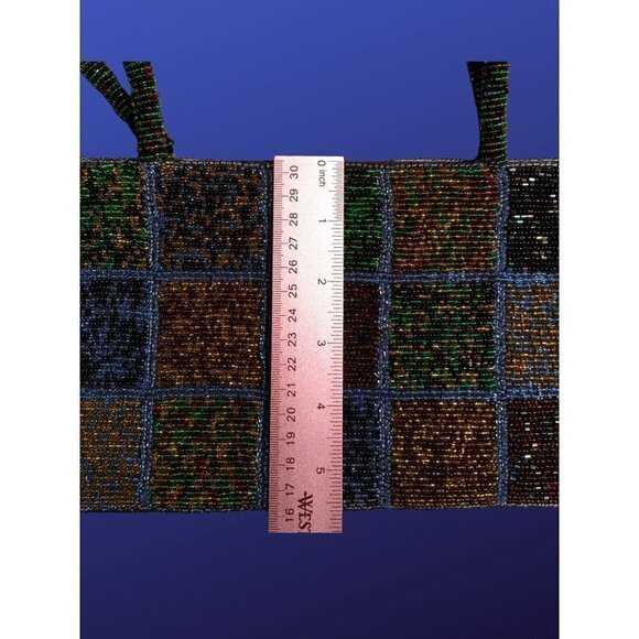 Arrow DESIGNS large pre-Owned vintage glass beaded evening bag handbag - Picture 2 of 8